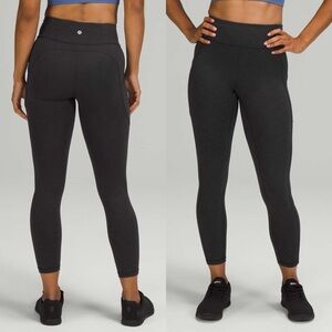 Lululemon Invigorate High-Rise Tight Sz 4/25" In Heathered Black